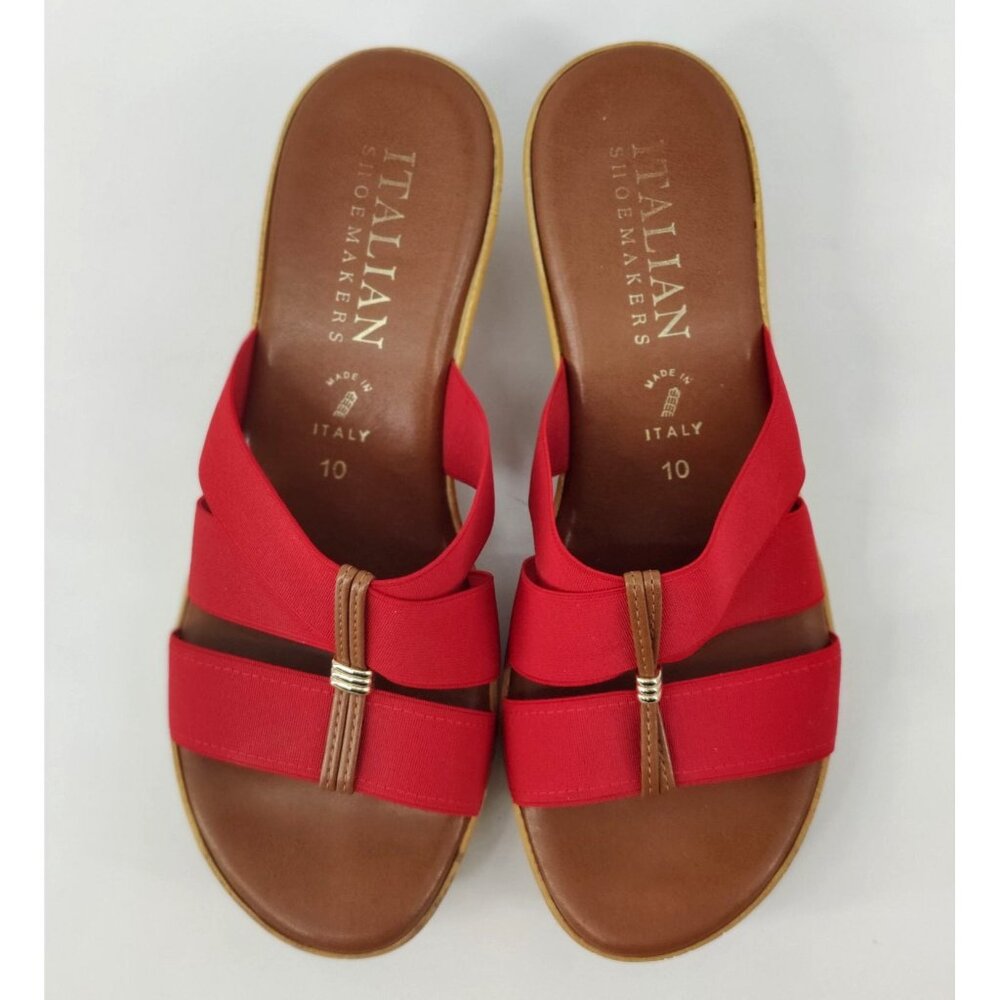 Italian Shoemakers Women's Open Toe Slide Wedge Sandals Size 10 - Picture 2 of 12